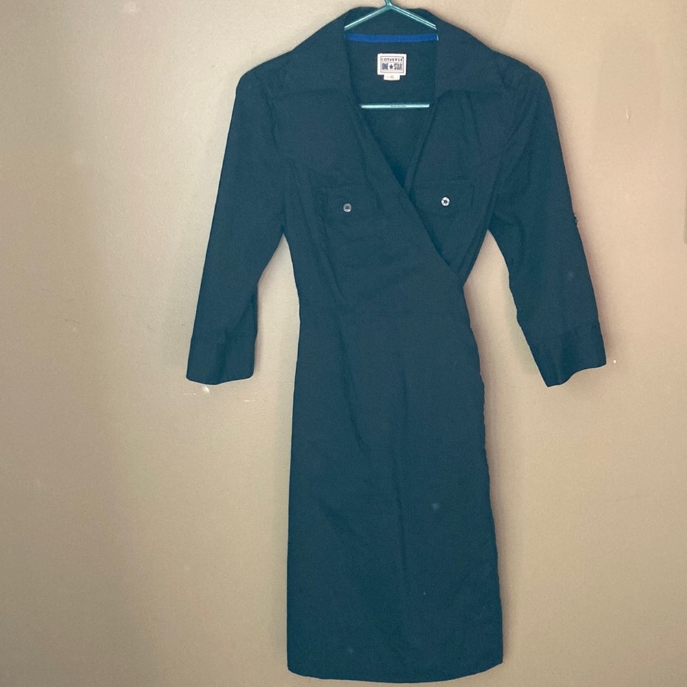 Converse wrap dress, size XS, cotton blend, black.